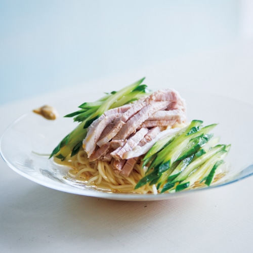 ゆで豚の冷やし中華めん