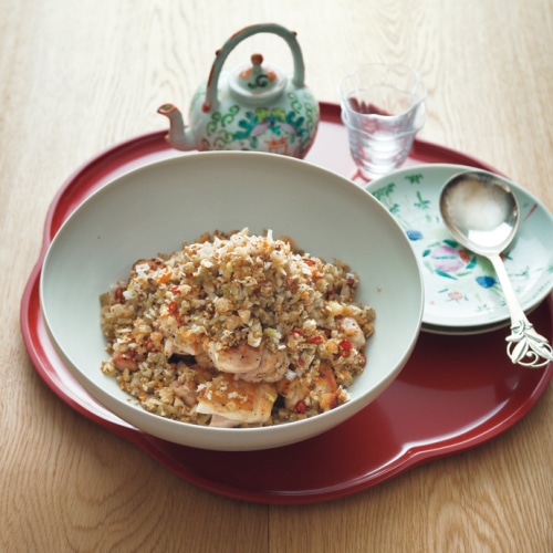 カリカリチキンの香味かけ