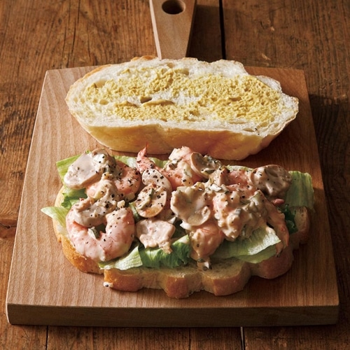 エビのオーロラソースサンド