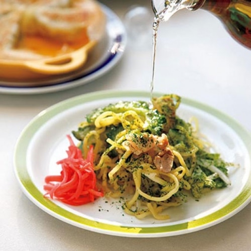 ゴーヤと豚肉の塩焼きそば