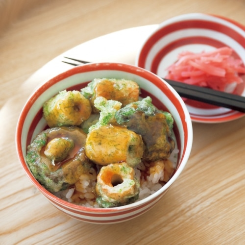 ちくわとしいたけの磯辺揚げ丼