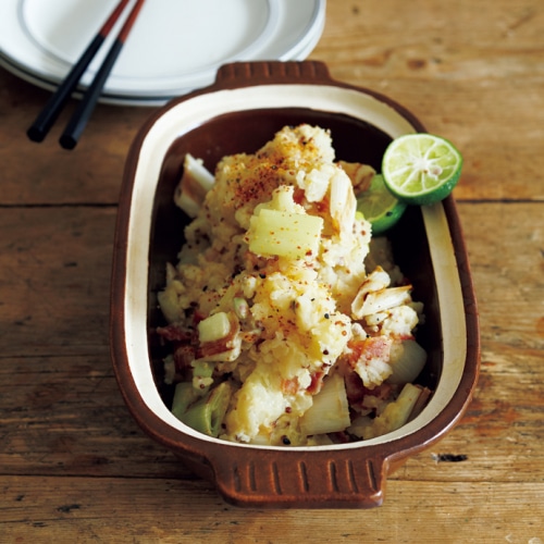 カリカリベーコンと長ねぎのポテトサラダ