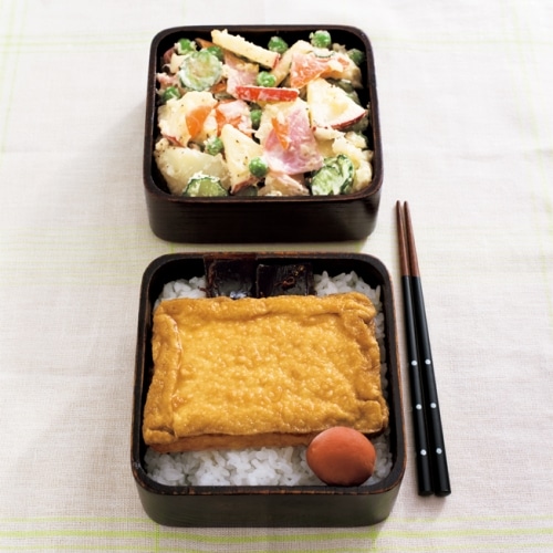 厚揚げの甘辛煮 / りんご入りポテトサラダ