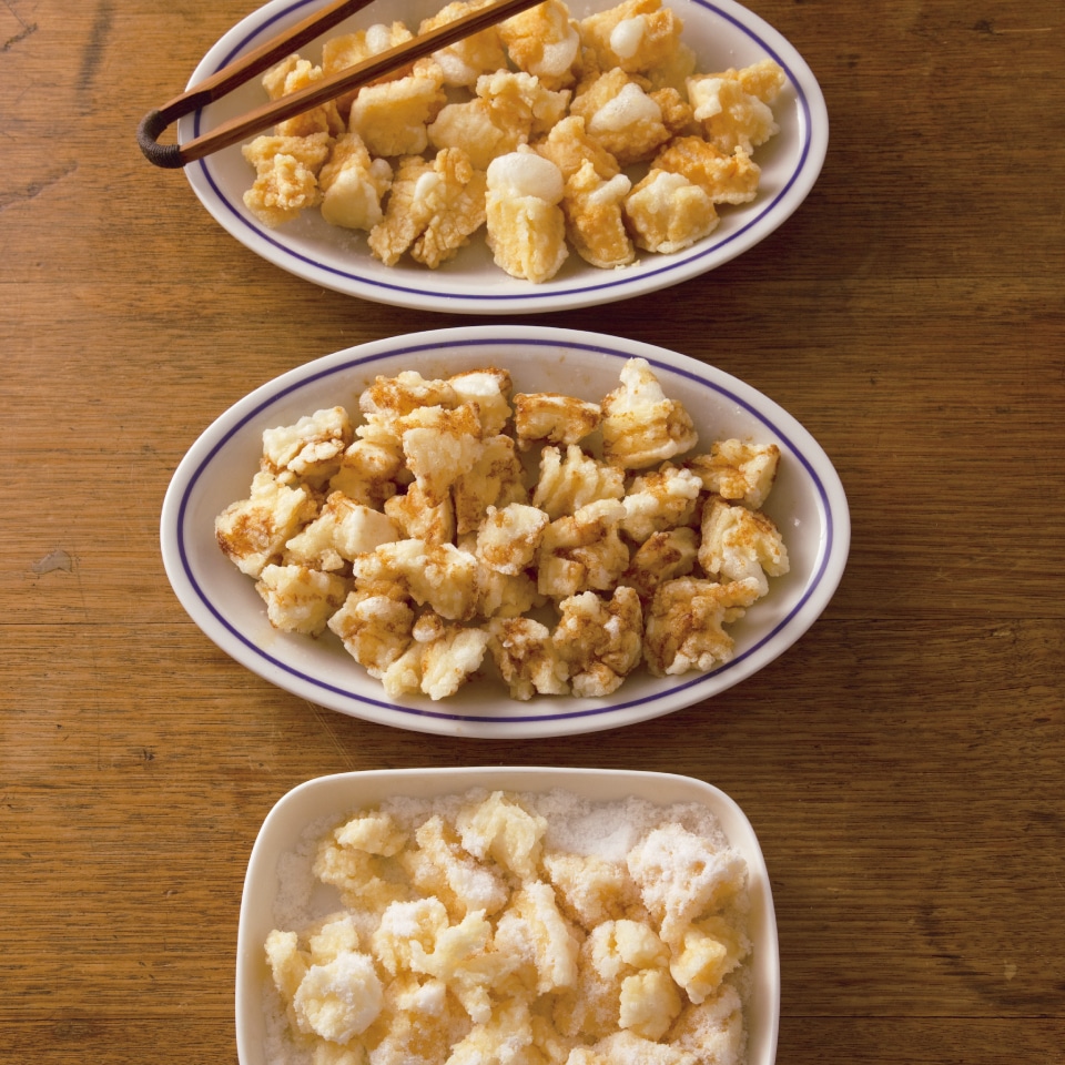 鏡もちで揚げもち3種