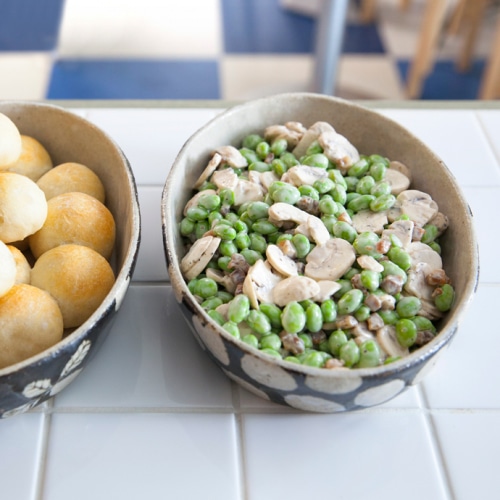 枝豆とマッシュルームのサラダ