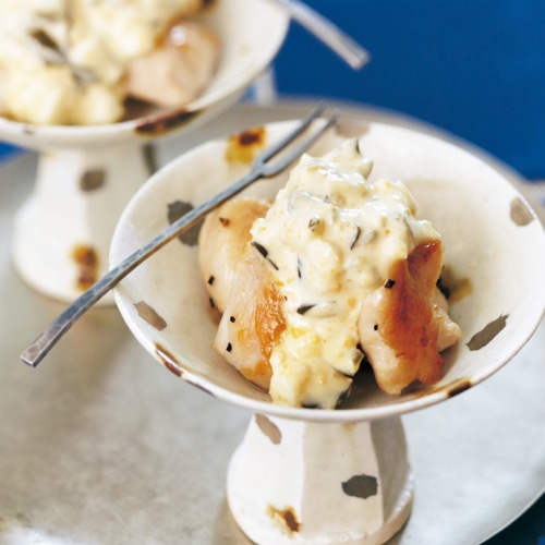 鶏ささみのしば漬けタルタルソース