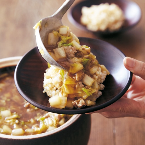 白菜と豚肉のあんかけ