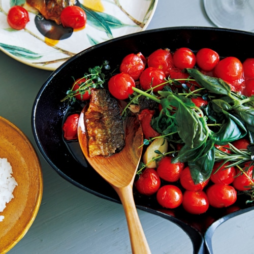 サンマのミニトマト煮