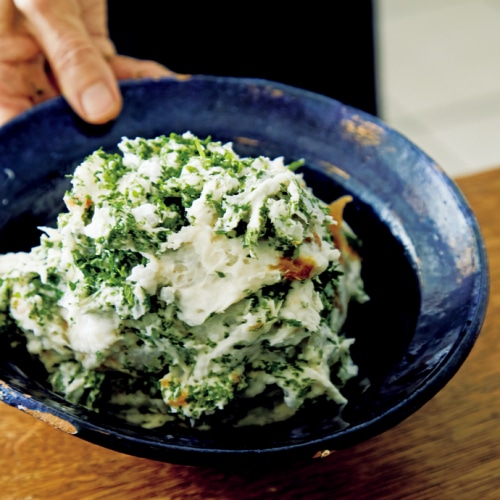 里いもマッシュ&梅肉サラダ