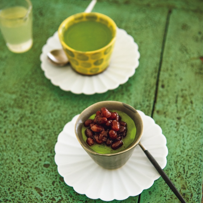 抹茶のミルクプリン