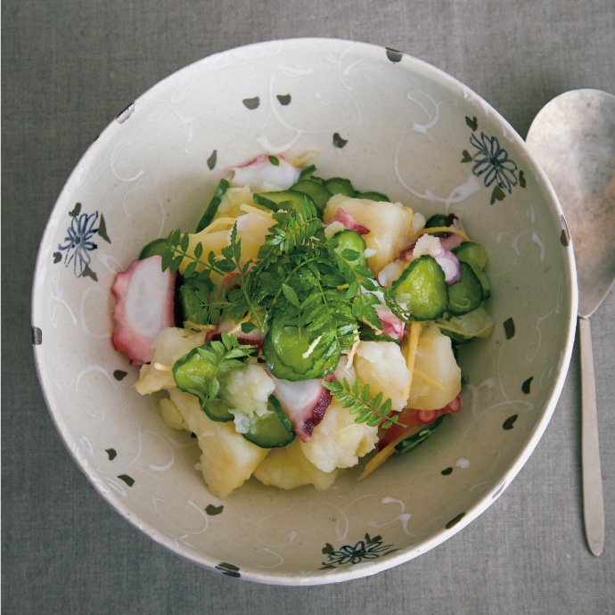 タコときゅうりの甘酢ポテトサラダ