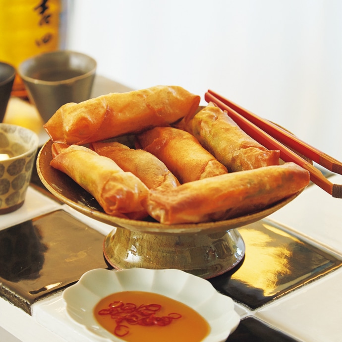 まいたけとにんじんの春巻き