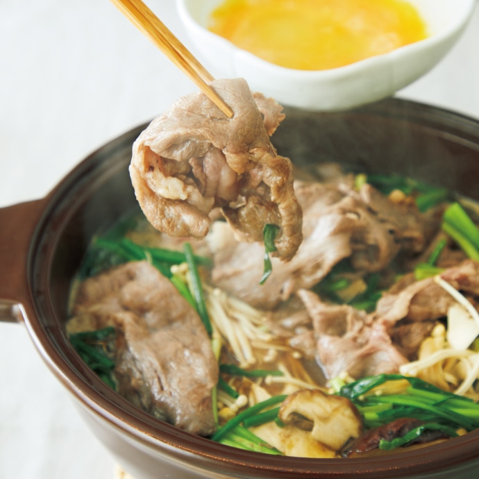 白菜の土鍋すき焼き