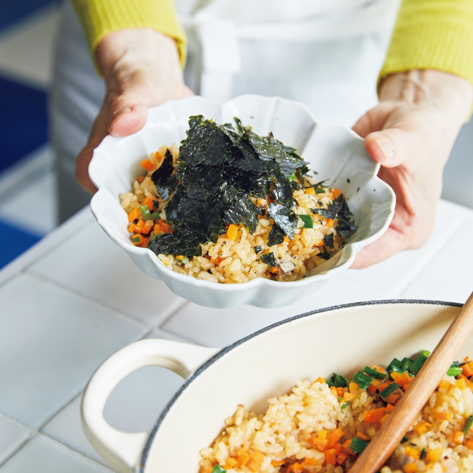 ローストポークとにんじんの混ぜごはん