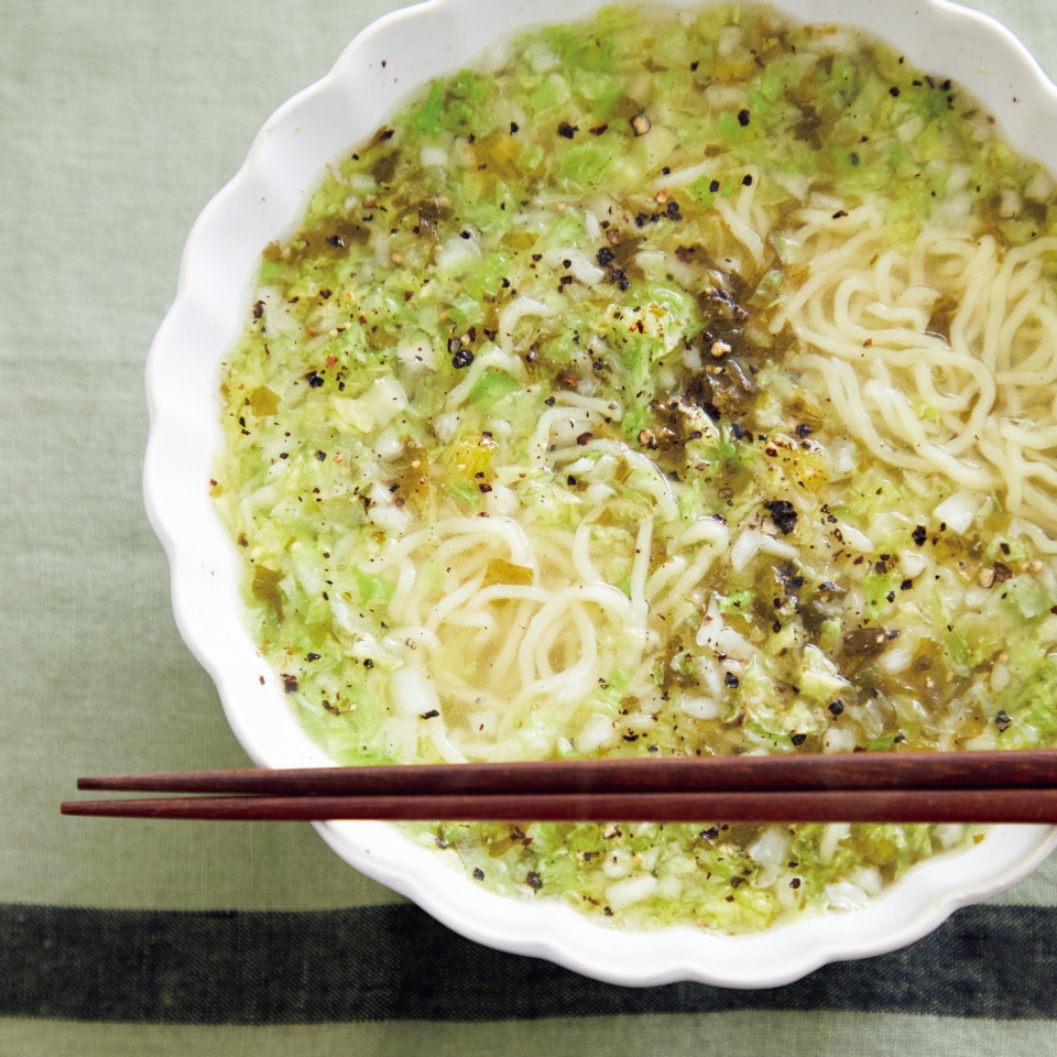 銀ダラ 高菜と塩もみ白菜のラーメン 麺類 料理家 栗原はるみ レシピ オンラインショップ 公式 ゆとりの空間
