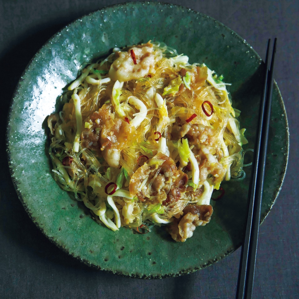 塩もみ白菜の春雨炒め