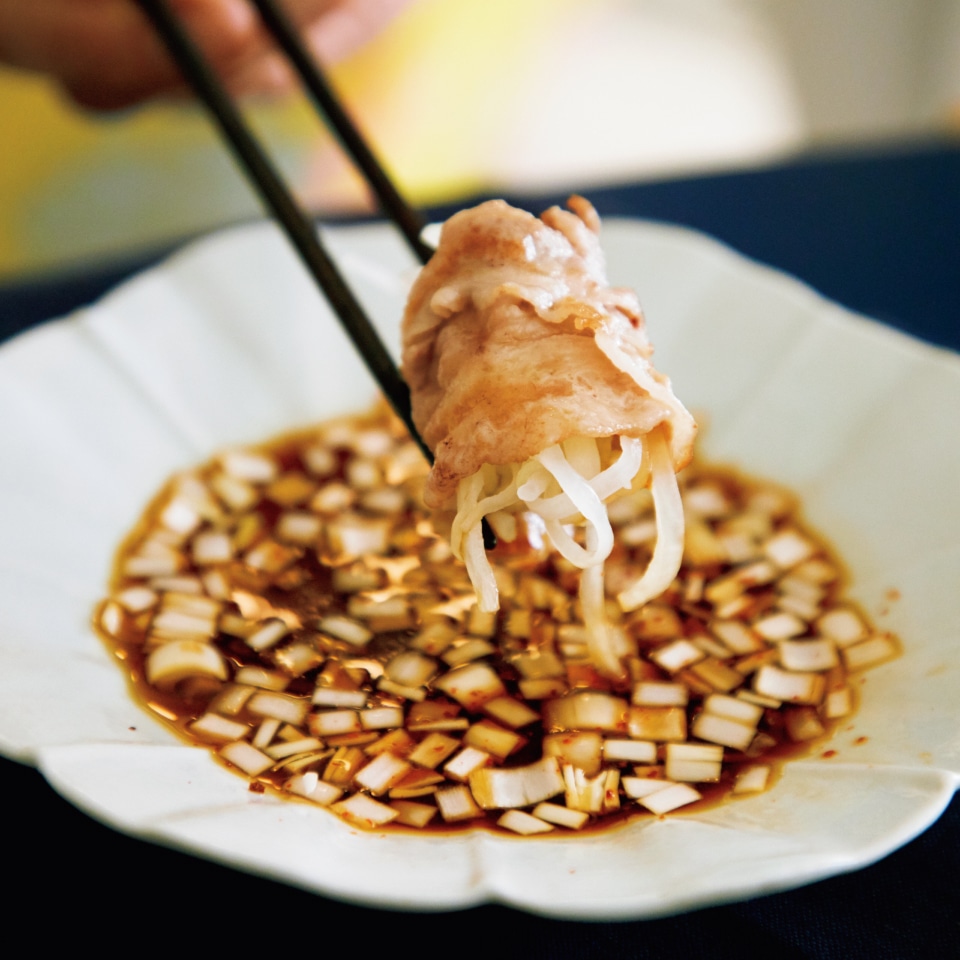 豚の焼きしゃぶ なます巻き