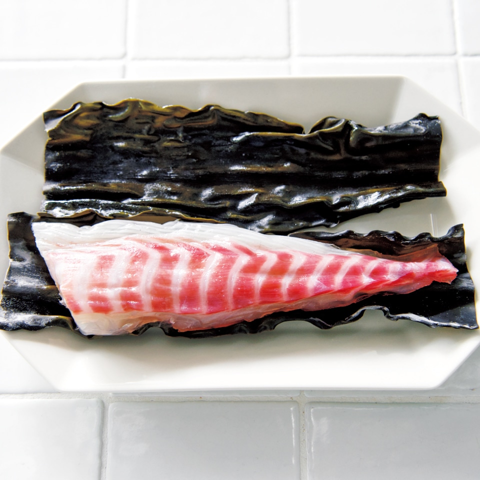 白身魚の昆布じめ