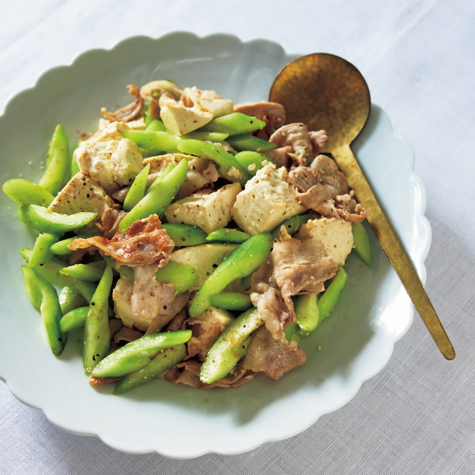 豆腐ときゅうりの炒めもの