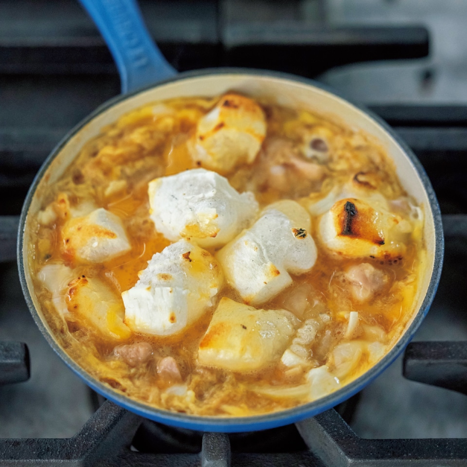 焼きもちの親子丼