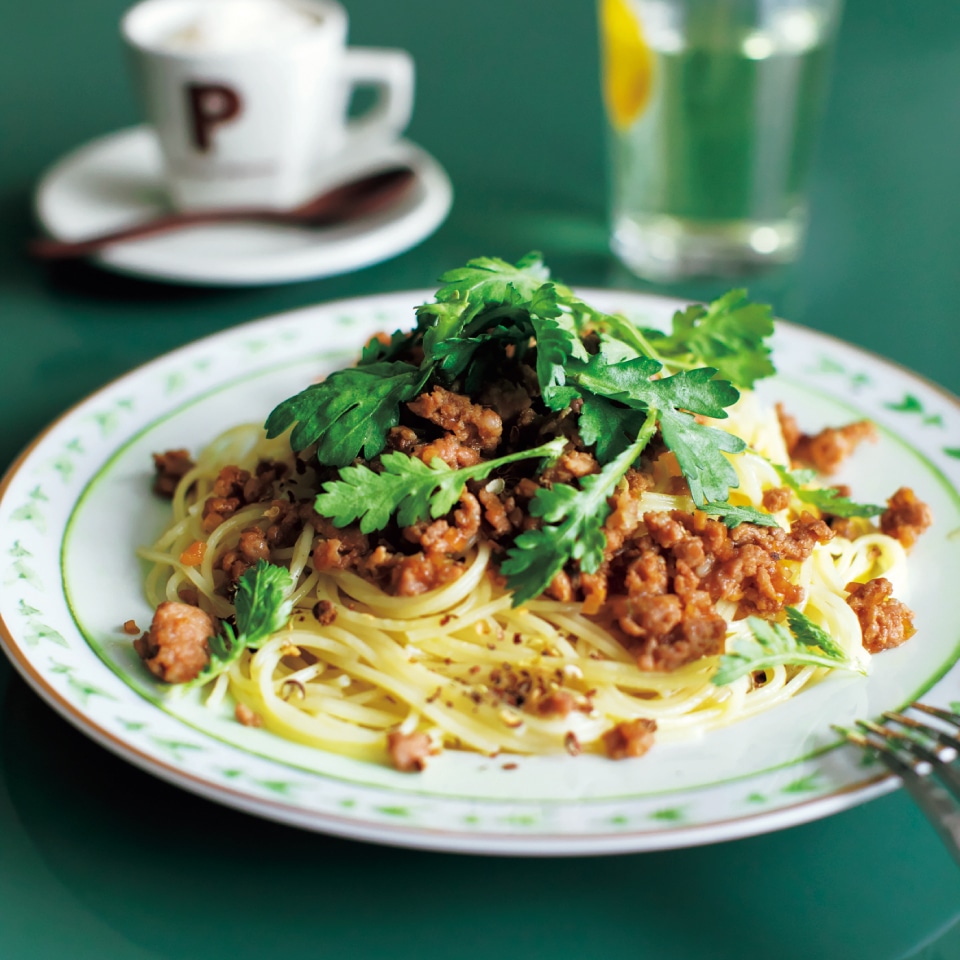 花椒そぼろパスタ