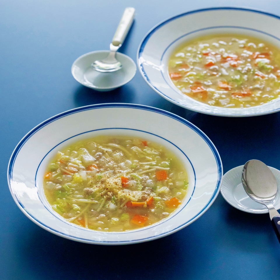 白菜とひき肉のスープ