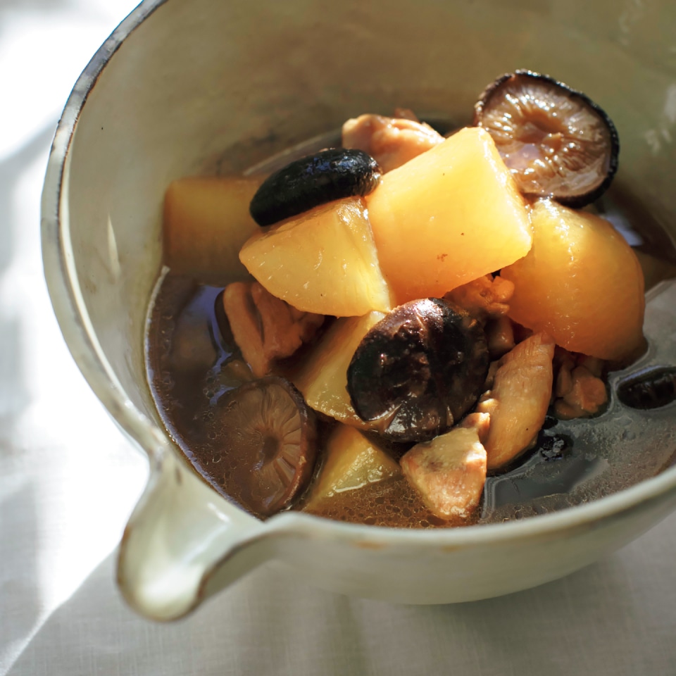 大根と鶏肉、干ししいたけの煮もの