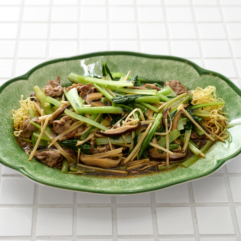 小松菜のあんかけ焼きそば