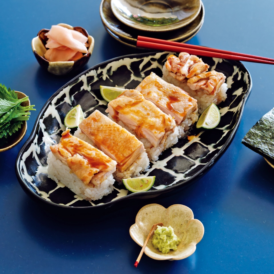 照り焼きチキンの押しずし