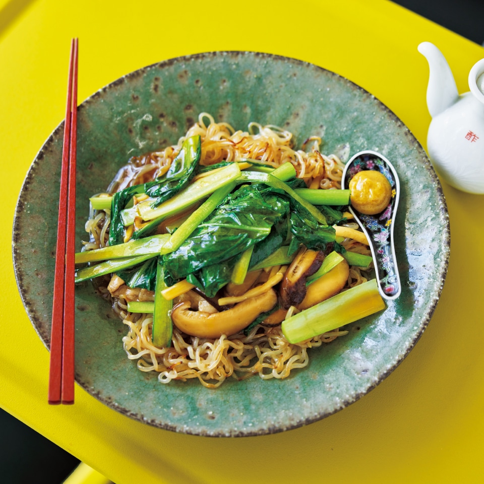 小松菜のあんかけ焼きそば（しらたき麺）