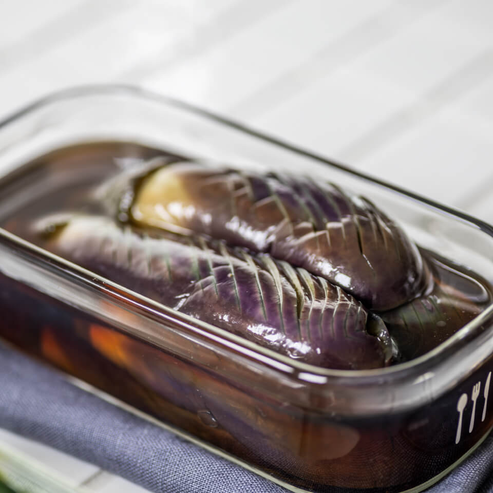 ゆでなすのおひたし（ゆとりの空間）