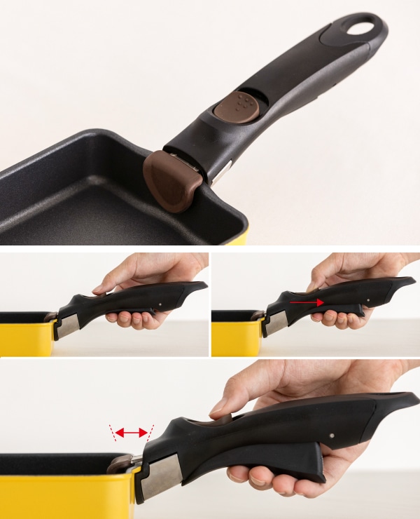 着脱ハンドルフライパンセット(角型、深型20cm)