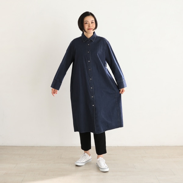 未使用品　ライトオンスデニムシャツワンピース　栗原はるみ　ダンガリー　100 未使用品 ライトオンスデニムシャツワンピース 栗原はるみ