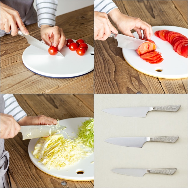 78%OFF!】 複合材ぶどう柄キッチンナイフ3サイズセット