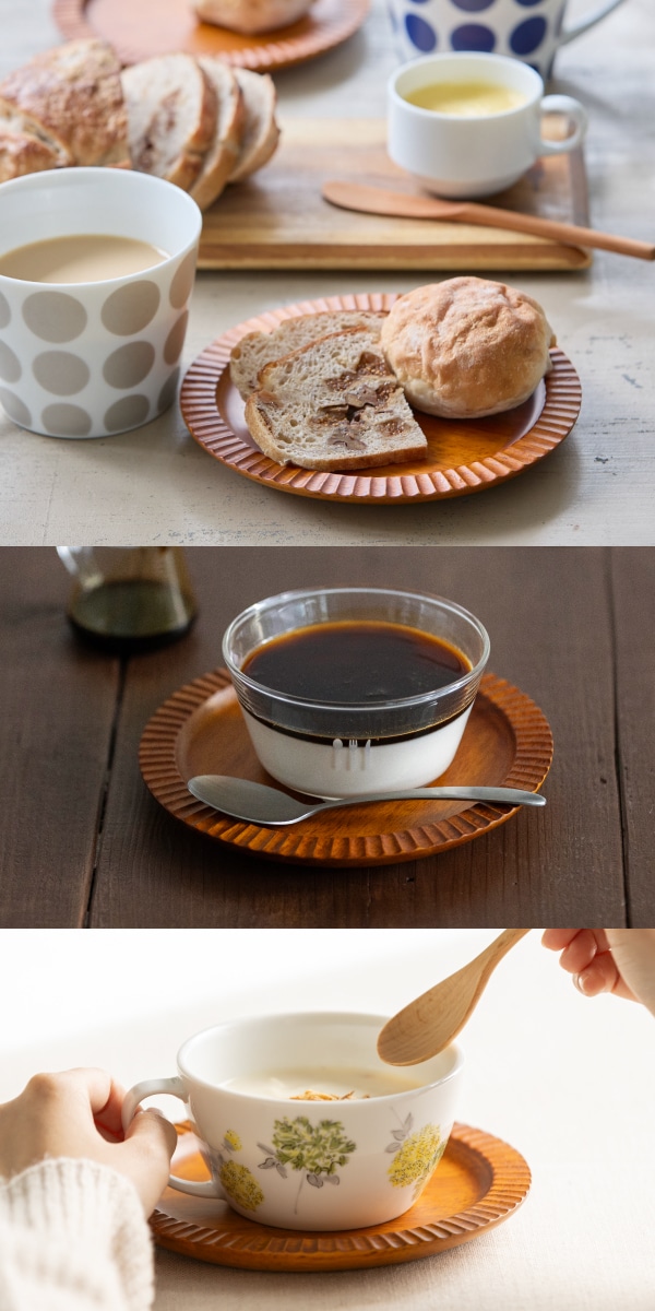 木製フリルプレート 16cm