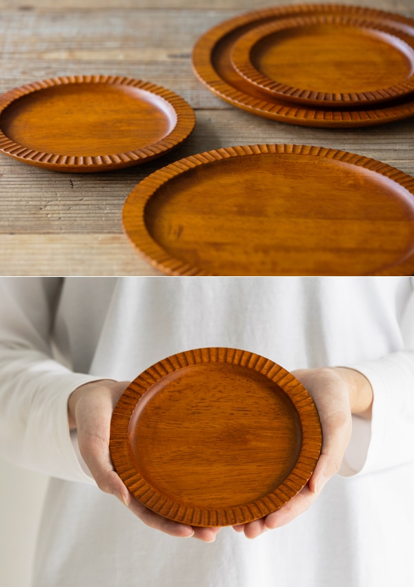 木製フリルプレート 16cm