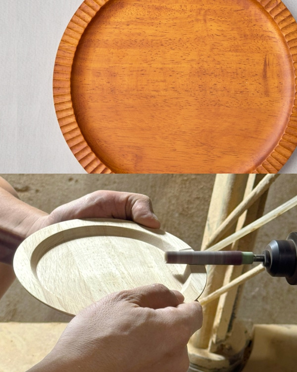 木製フリルプレート 22cm