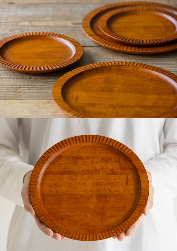 木製フリルプレート 22cm